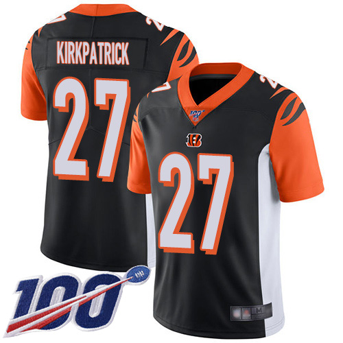 Cincinnati Bengals Limited Black Men Dre Kirkpatrick Home Jersey NFL Footballl #27 100th Season Vapor Untouchable